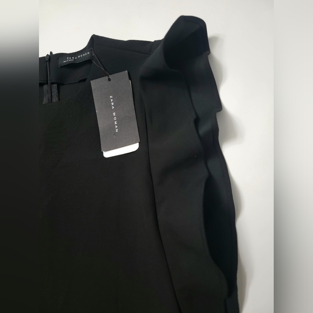 Zara Women Black Ruffle Sleeve Mini dress - Picture 7 of 12